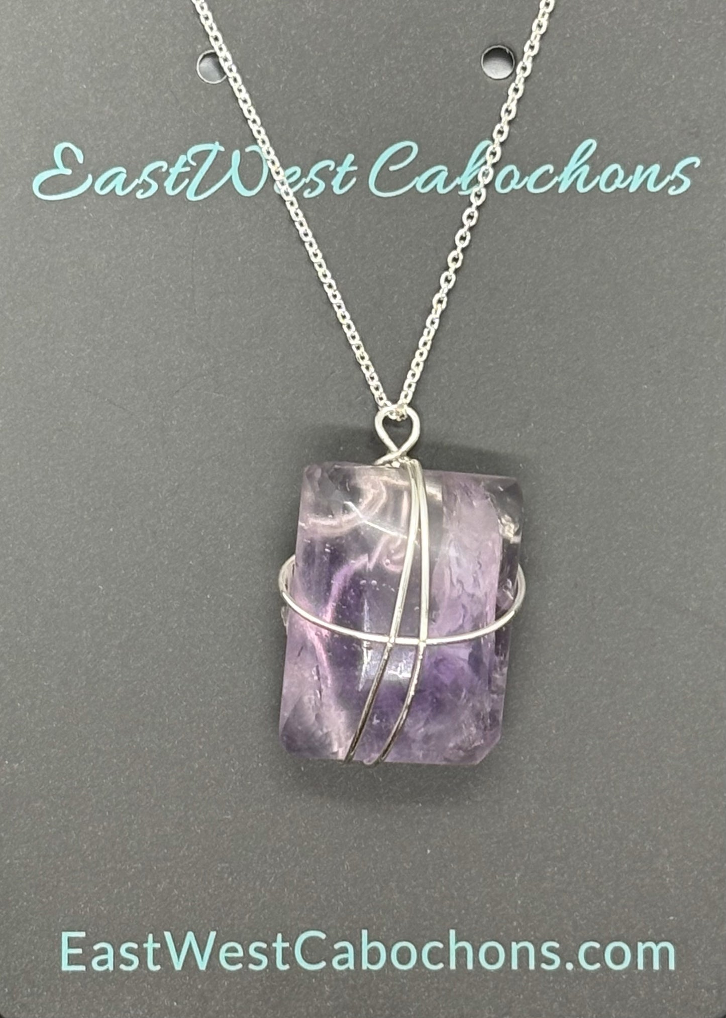 HANDCUT AMETHYST AND SILVER NECKLACE