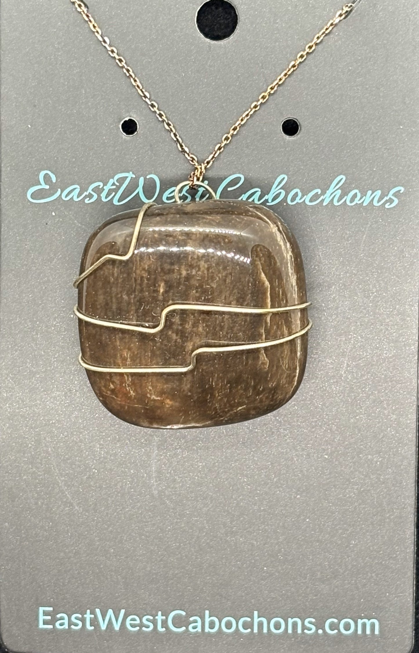 PETRIFIED WOOD SILVER NECKLACE