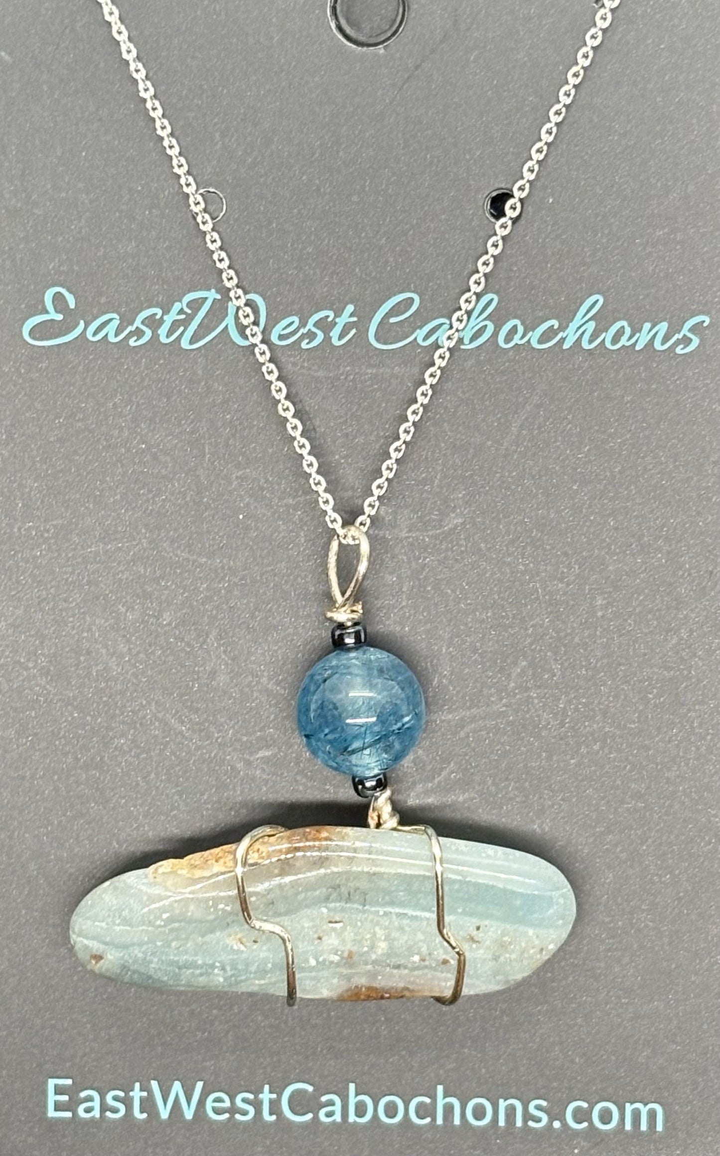 BRITISH COLUMBIA PICTURE STONE SILVER NECKLACE