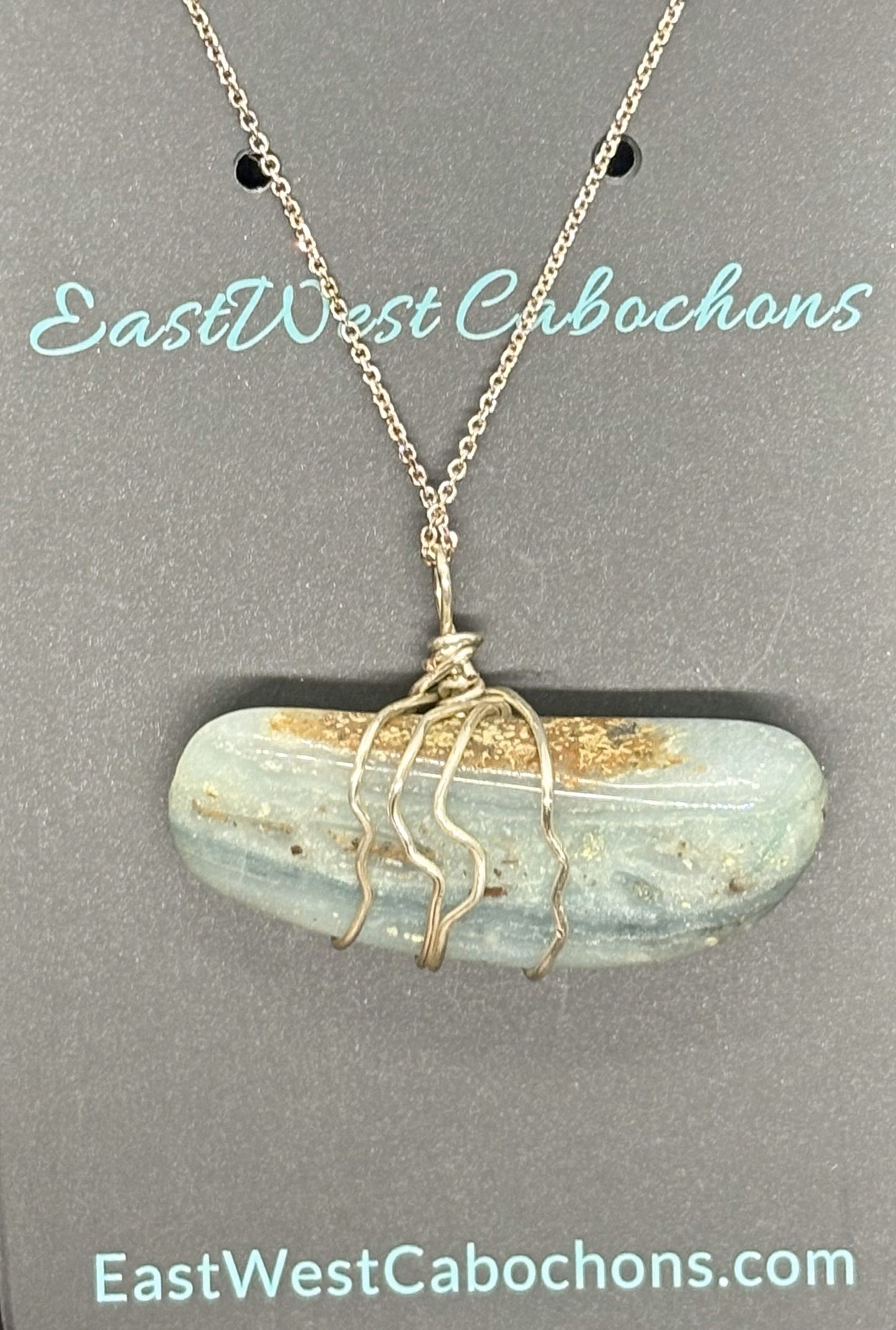 BRITISH COLUMBIA PICTURE STONE SILVER NECKLACE