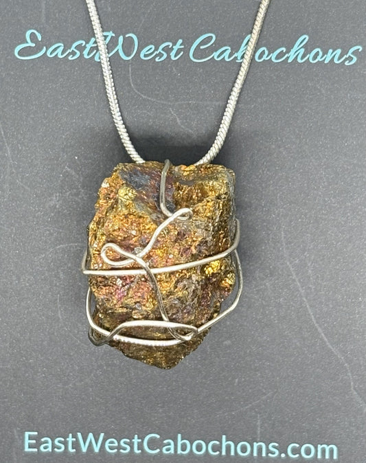 GOLD PEACOCK ORE NECKLACE